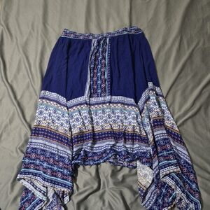 New Directions Handkerchief Skirt Womens Medium Coastal Rayon Whimsy Geometric